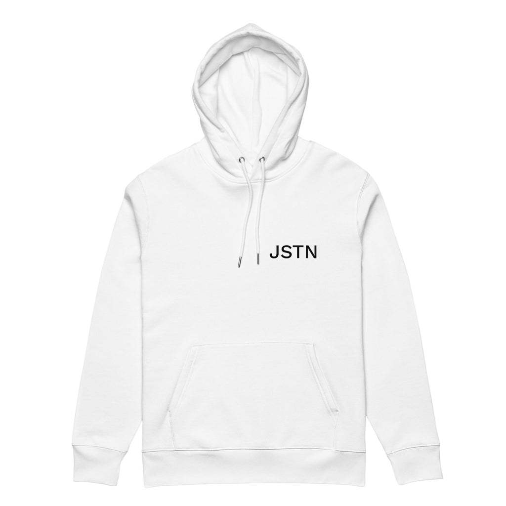 Essential Eco Hoodie Weiß – schlichter Style mit Print