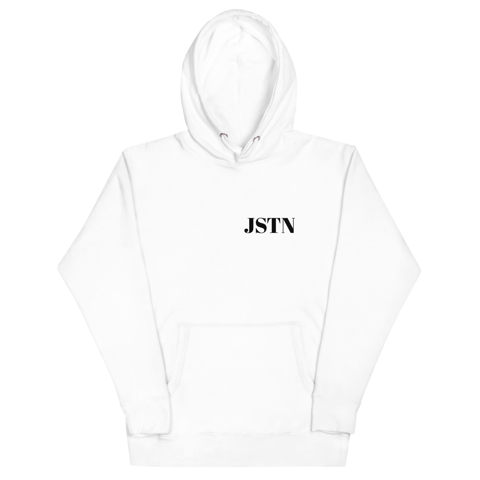 Unisex Hoodie Weiß | Streetwear Kapuzenpullover JSTN - Zio Onlinestore - Zio Onlinestore - 1265530_10774 - S - Product mockup - 