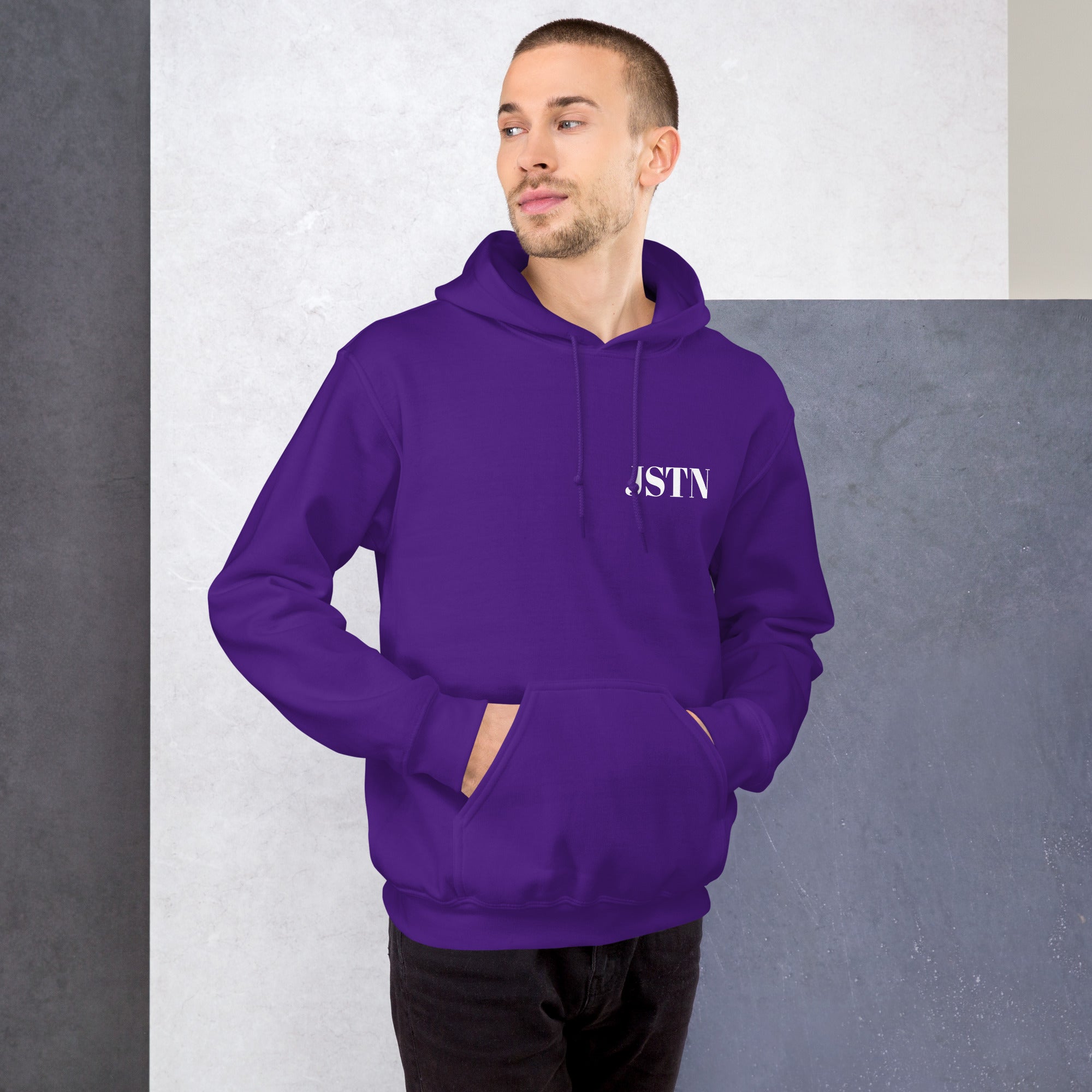 JSTN Hoodie lila – Moderner Kapuzenpullover mit JSTN Logo