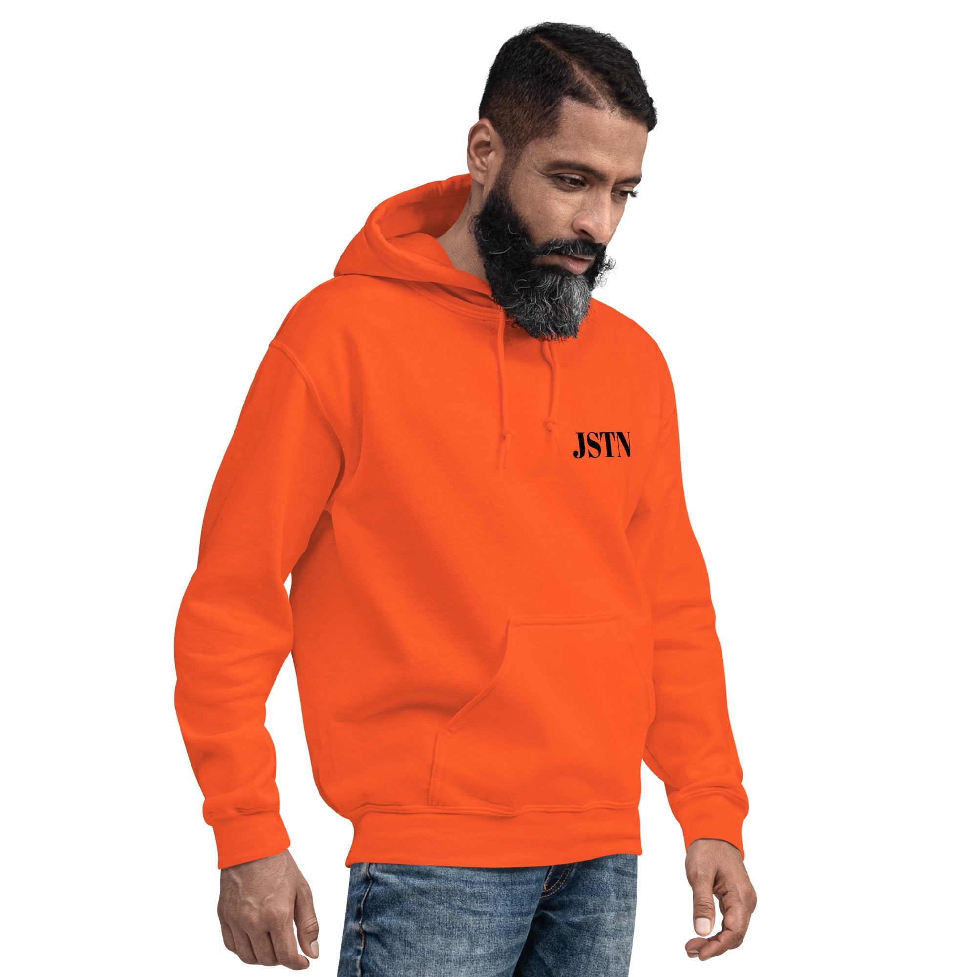 JSTN Hoodie Orange – Kapuzenpullover mit Bauchtasche