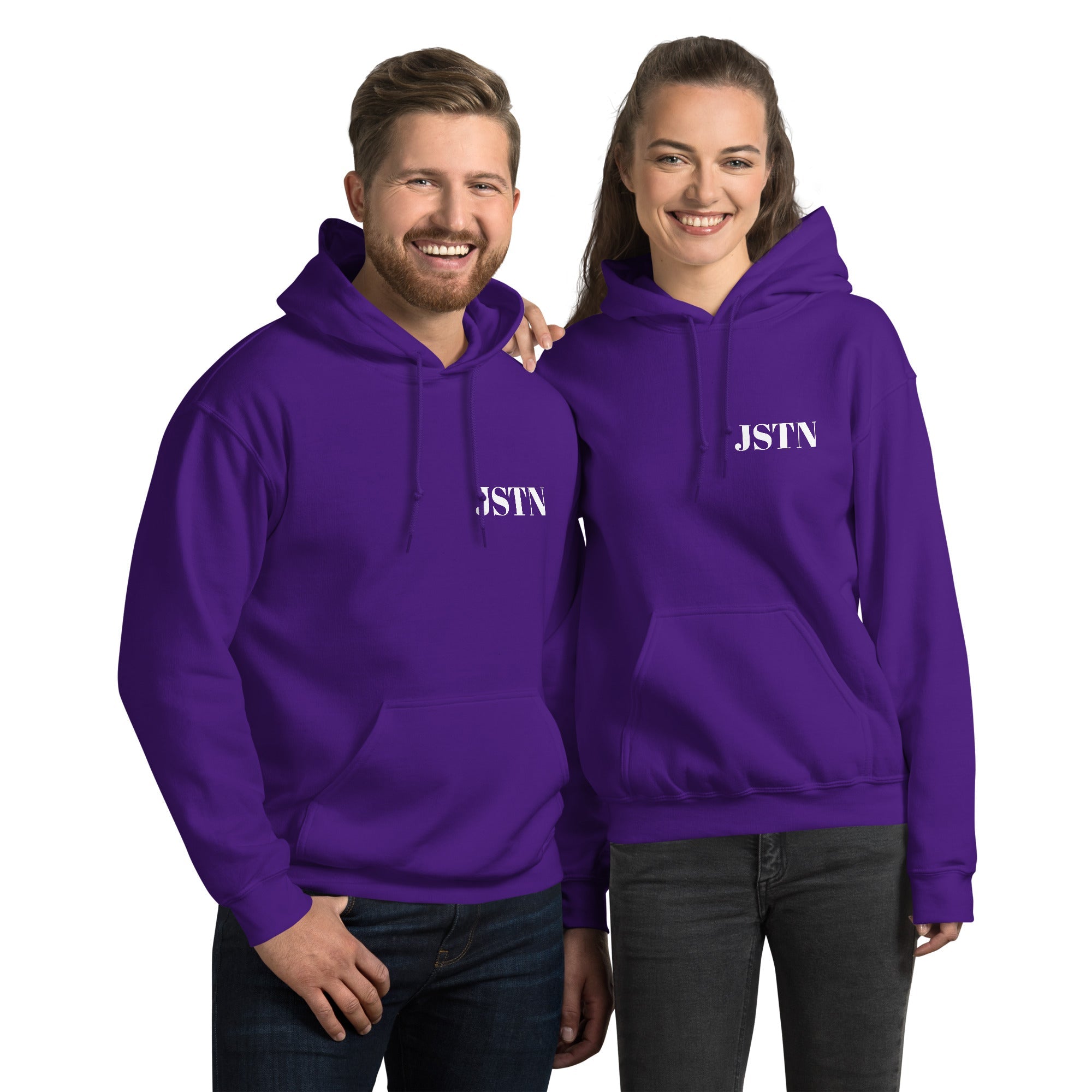JSTN Unisex Hoodie lila – Kapuzenpullover für Damen und Herren
