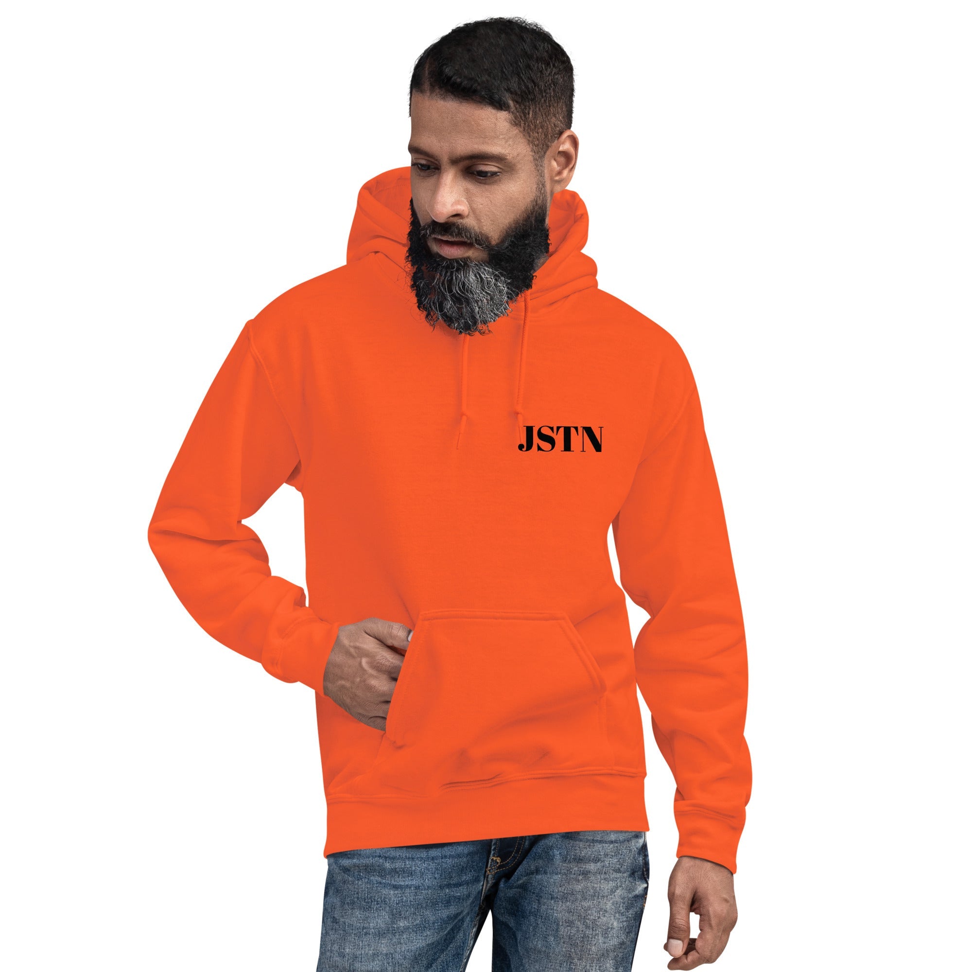 JSTN Hoodie Orange – Trendiger Unisex Hoodie für Alltag & Freizeit
