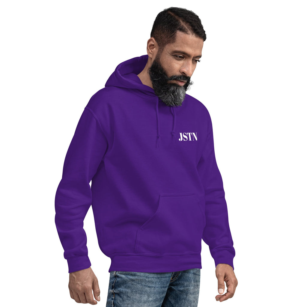 JSTN Hoodie lila – Unisex Streetwear Outfit für jeden Tag